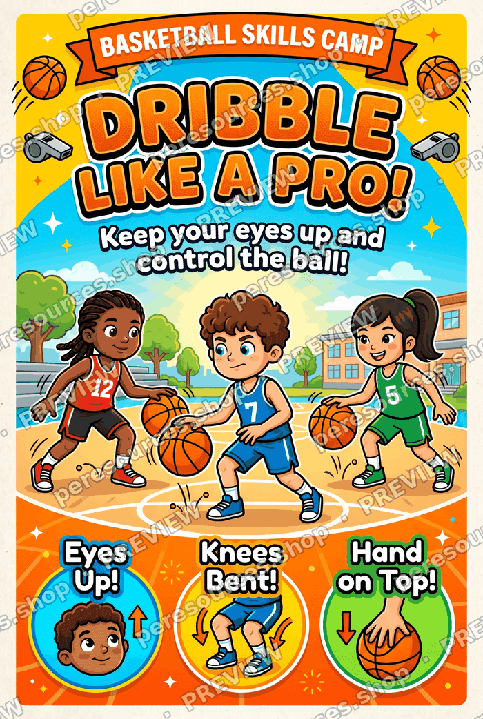 Dribble Like a Pro! Basketball Poster