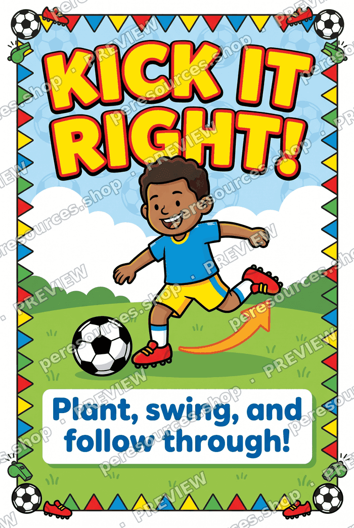 Kick It Right! Soccer Kicking Poster