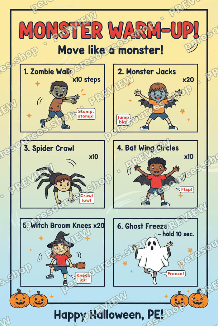 Monster Warm-Up! Halloween Poster