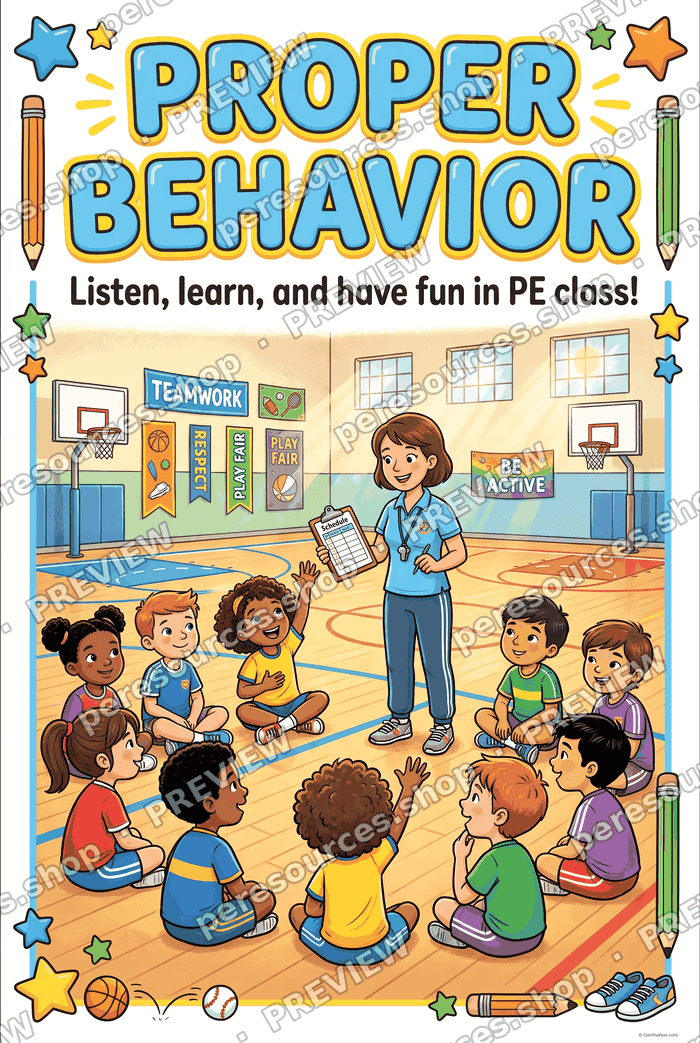 Proper Behavior in PE Class Poster