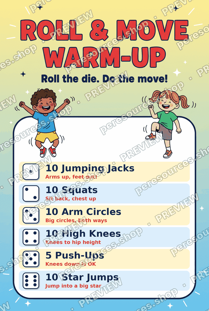 Roll & Move Warm-Up Poster