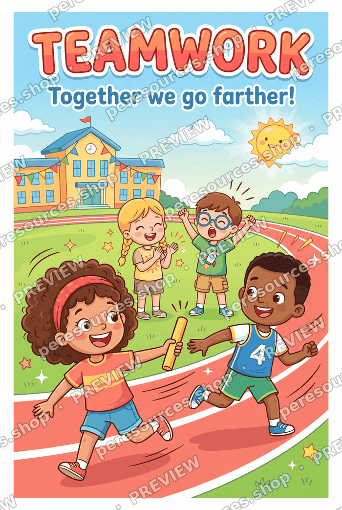 Teamwork: Together We Go Farther Poster