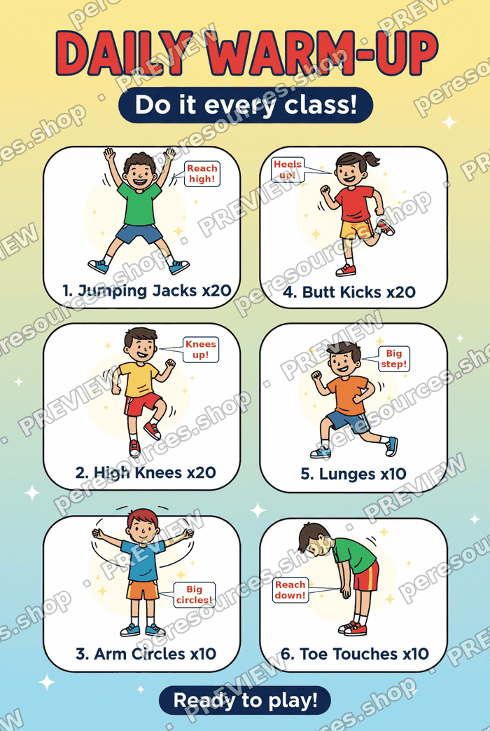 Daily Warm-Up Routine Poster